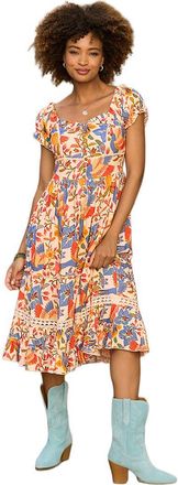 Joe Browns Sweetheart Midi Dress in Peach Abstract Floral at Nordstrom, Size 22