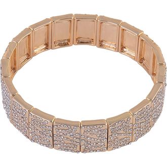 Shelli Segal Pav&eacute; Crystal Stretch Bracelet in Gold at Nordstrom Rack