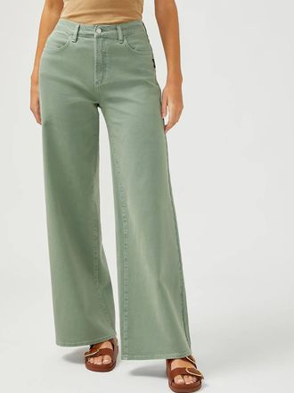 Silver Jeans Co Highly Desirable Ultra Wide Leg Jean In Sage Green