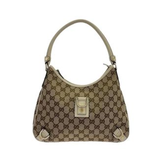 Gucci Pre-owned Shoulder Bags, female, Beige, Size: ONE SIZE Pre-owned GG Canvas Shoulder Bag