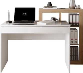 Inosign Schreibtisch »Hamburg, Breite 138 cm, Tiefe 50 cm, mit Schubkasten u. Aufsatz/Regal« Computertisch, Arbeitstisch, Schminktisch, Arbeitsplatz, 4 Fächer