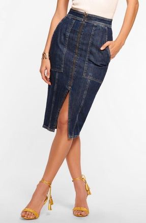 Ramy Brook Marietta Zip Denim Skirt in Dark Wash at Nordstrom, Size 31