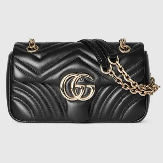 Gucci GG Marmont Small Shoulder Bag, Black, Leather