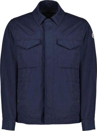 Moncler Roquille Shirt Jacket - Heren - Outdoorjassen - Blauw - L - Katoen - Fitness