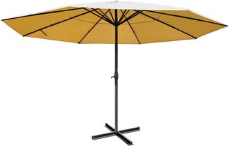 Hhg Hhg - Sombrilla Meran Pro, Sombrilla De Hosteler&iacute;a Sin Cenefa &Oslash; 5m Poli&eacute;ster/aluminio 28kg, Crema Sin Soporte