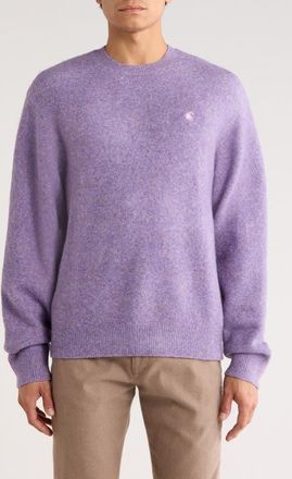 Carhartt Work in Progress Curtis Heathered Crewneck Sweater in Tangled Phlox at Nordstrom, Size X-Small