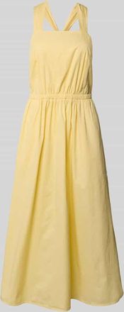 BA&SH Midikleid mit Raffungen in Hellgelb, Gr&ouml;&szlig;e 36