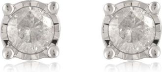 DiamondMuse 0.40 cttw Womens Diamond Stud Earrings in Sterling Silver (I-J, I2-I3)