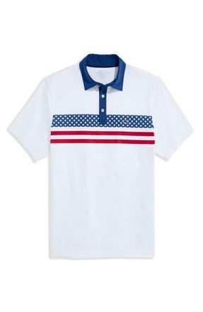 Vineyard Vines Americana Stripe Sankaty Performance Polo in American Flag Stripe at Nordstrom, Size Xx-Large