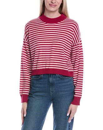 Brodie Stitchy Stripe Wool & Cashmere-Blend Sweater