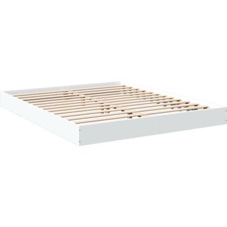 vidaXL Bed Frame without Mattress White 160x200 cm Engineered Wood vidaXL