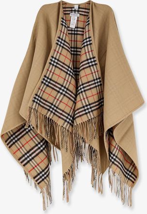 Burberry Mantella in lana con motivo check - BURBERRY - gender_Woman