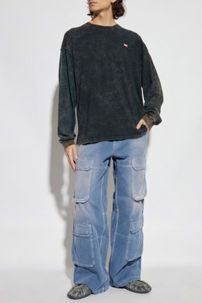 Diesel T-shirt T-BOXT-LS-T3, Mens, Navy Blue