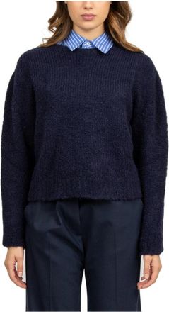 Tela Ronde hals Alpaca Trui - Dames - Ronde hals truien - Blauw - M - Wol - Truien & Vesten
