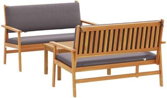 vidaXL Vidaxl - Garden Sofa Set 3 pcs Brown 75 x 45 x 38cm Solid Acacia wood