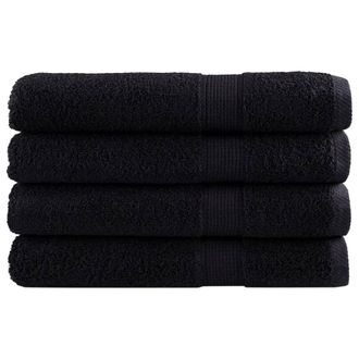 Berkfield Home Premium Towels SOLUND 4 pcs Black 100x200 cm 600 gsm