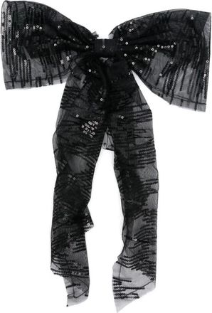 Maison Michel Zwarte Oversized Strik Haaraccessoire - Dames - Haaraccessoires - Zwart - ONE Size - Accessoires