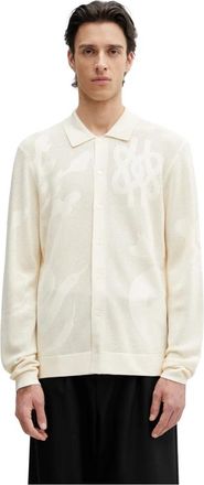 Filling Pieces Breaking Bread Cardigan - Heren - Vesten - Beige - M - Polyester - Truien & Vesten