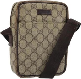 Gucci Pre-owned Vintage GG Canvas Schoudertas - Dames - Vintage Schoudertas - Beige - ONE Size - Leer - Vintage