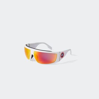 Canada Goose Summit Edge Sunglasses (Men, White/Red Mirror, ONESIZE)