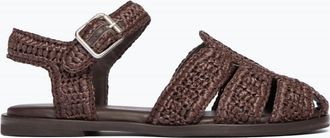Freda Salvador Womens Sera Raffia Fisherman Sandal In Chocolate