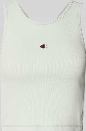 Champion Fitted Fit Crop Top mit Label-Stitching in Schilf, Gr&ouml;&szlig;e XL