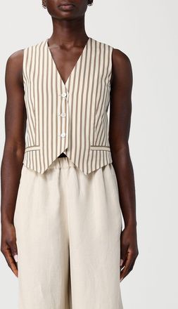 Max Mara Gilet sartoriale in cotone e seta a righe