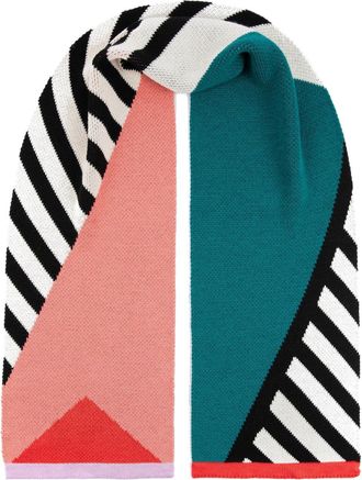 Miss Pompom Large Scarf 200x34cm 100% Recycled Acrylic Vegan & Hypoallergenic Extra Warm & Super Soft (Geo)