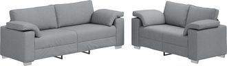 vidaXL Vidaxl - Juego De Sof&aacute; 2 Pcs Gris Claro 219 X 77 X 82 Cm Tela