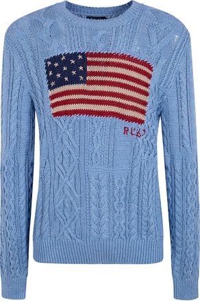 Ralph Lauren Long Sleeves Round Neck Flag Sweater