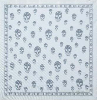 Alexander McQueen Skull pleated silk scarf