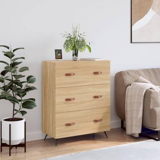 Berkfield Home Chest of Drawers Sonoma Oak 69.5x34x90 cm Engineered Wood in Brown