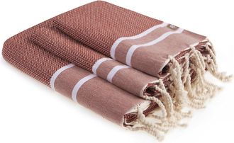 Febronie Futa set de ba&ntilde;o (1+2) algod&oacute;n rojo tejas 100x200+2(50x80)