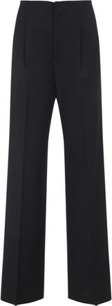Alberta Ferretti Black Straight Pleated Pants