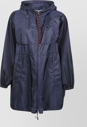 Prada nylon hooded coat drawstring waist cuffs