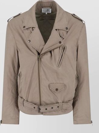 Maison Margiela jacket belted waist epaulettes notched lapels