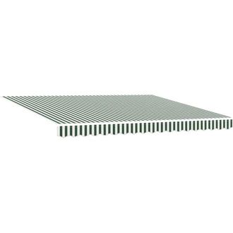 vidaXL Tela De Recambio Para Toldo Verde Y Blanco 400 X 350 Cm Lona Vidaxl