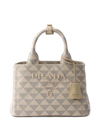 Prada small Jardinière tote bag - women - Cotton/Cotton - OS - Neutrals