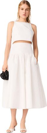 Maje Jewelled collar taffeta crop top in White at Nordstrom, Size 42 Eu