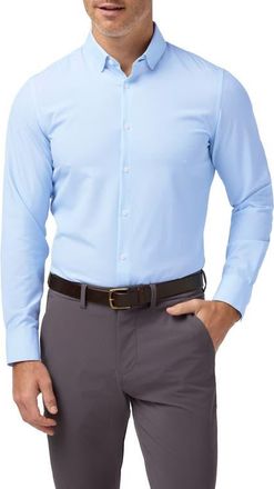 Mizzen+Main Leeward Trim Fit Light Blue Microdot Stretch Button-Up Shirt in Cloud Blue Micro Dot at Nordstrom, Size Xx-Large