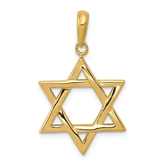 Diamond2Deal 14k Yellow Gold Star of David Pendant