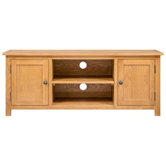 Berkfield Home TV Cabinet 110x35x44 cm Solid Oak Wood in Brown | Size: 110 x 35 x 44 cm