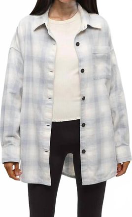 tentree Fernwood Flannel Shirt In Harbour Grey Shadow Plaid