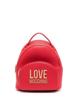 Love Moschino logo-plaque pebbled-effect backpack - women - Polyester - OS - Red