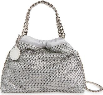 Stella McCartney Mini Falabella Crystal Mesh Shoulder Bag in Silver at Nordstrom