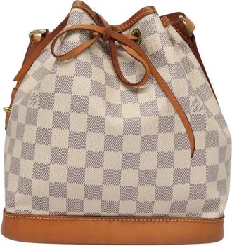 Louis Vuitton Noé Bb White Canvas Shoulder Bag (Pre-Owned)