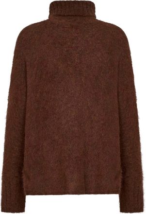 Uma Wang Womens Turtleneck Sweater Alpaca Blend Brown