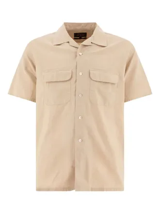 Beams Plus open-collar pocket shirt - men - Cotton/Linen/Flax - S - Neutrals