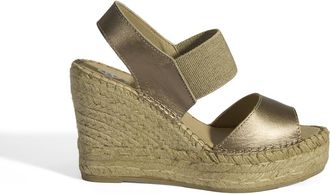 Desa Woman Slip-Ons - Suede Upper, Leather Lining, Wedge Heel, Elastic Closure, Breathable | Gold - 36