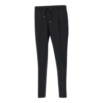 BRIGLIA 1949 Slim-fit Trousers, male, Black, Size: M/L Wimbledons Trousers